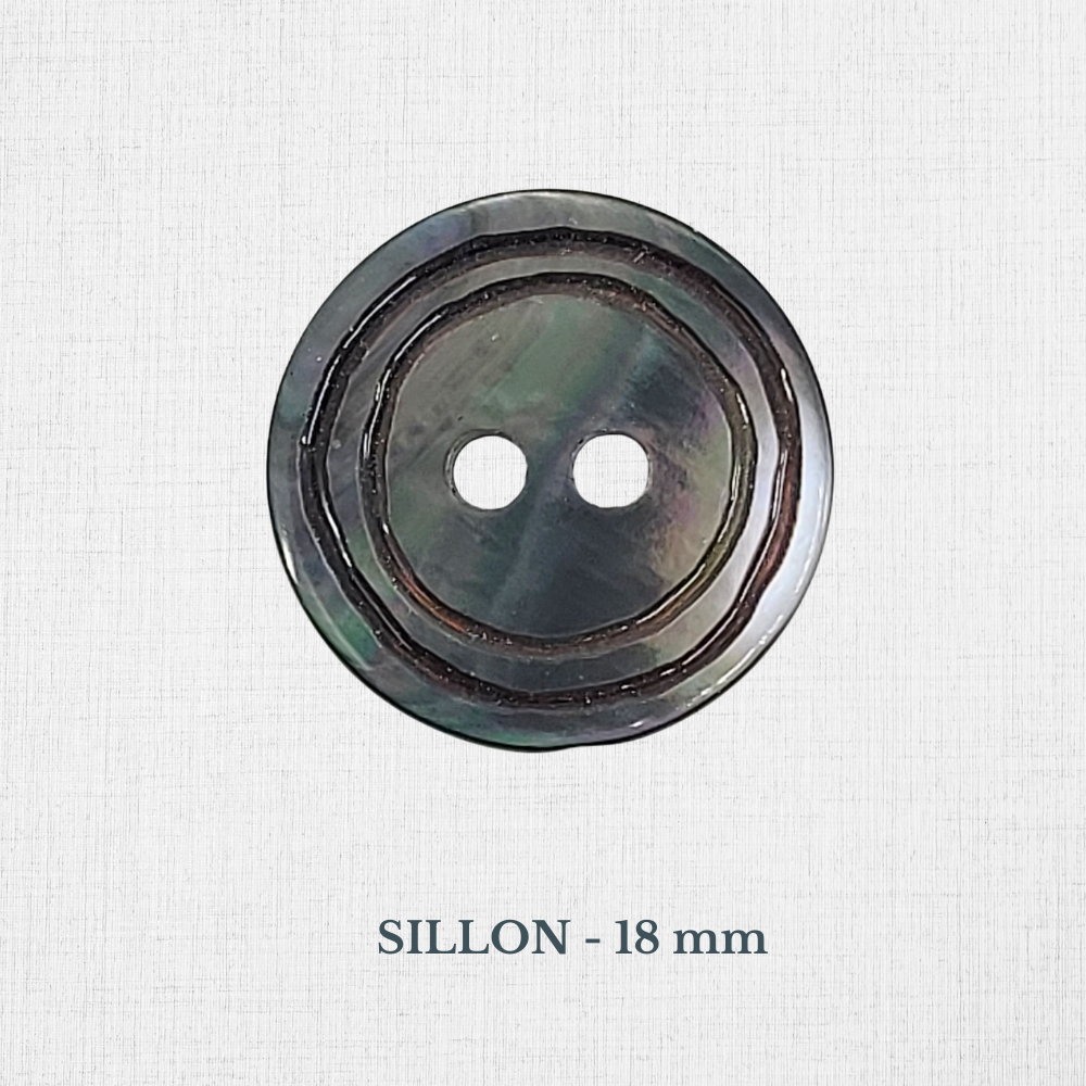 Mother-of-pearl buttons - Black, Grey, Blue, Green - 18 to 22 mm
