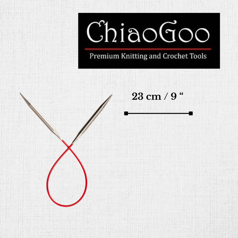 Red Lace Circular Needles 23 cm / 9'' by Chiaogoo