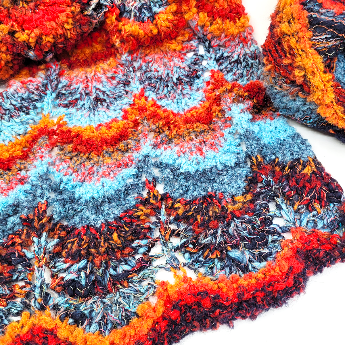 Waves and Volcanoes Scarf Pattern