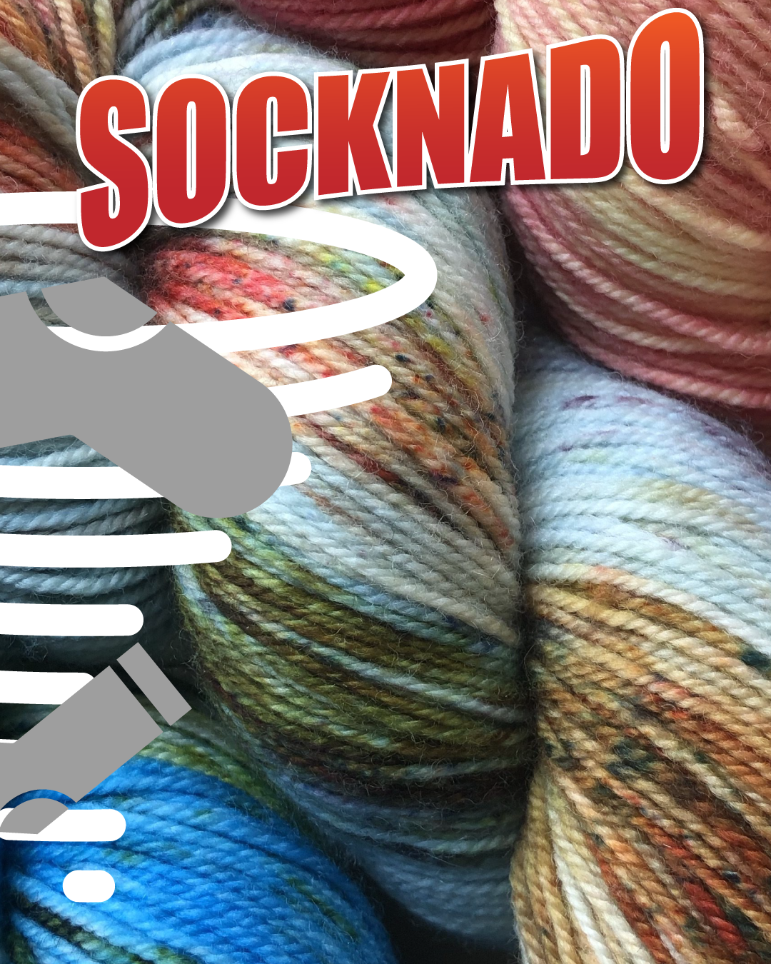 Socknado, merino/nylon, fingering, hand-dyes, skein of 100 g/350m - Ancient Arts Yarns