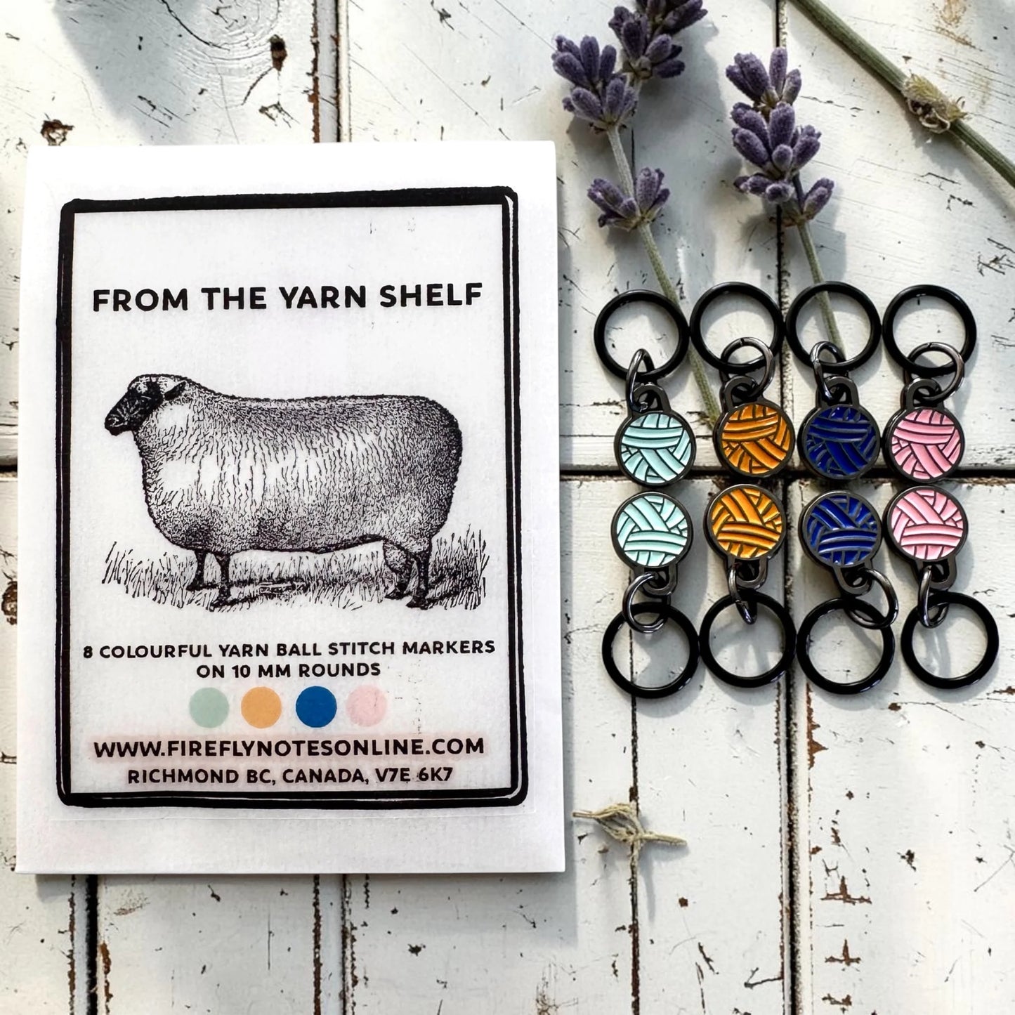 Enameled Stitch Markers by Firefly Notes