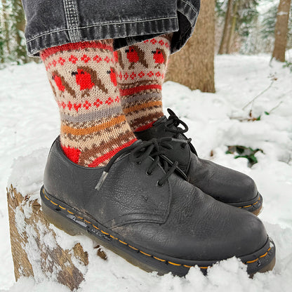 Socks Kit ~ "Festive Robin" by Stone Knit