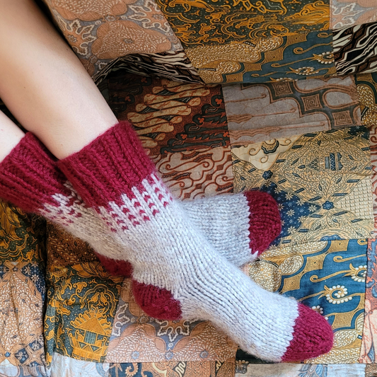 The pattern of the Doudoune socks - Special Cocooning socks