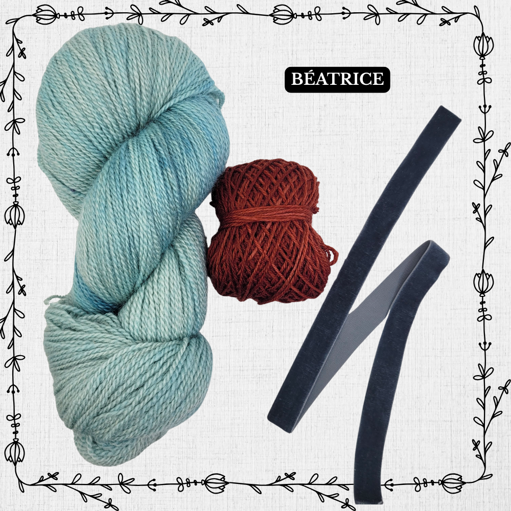 Kit tricot - Le Béret Fleurettes