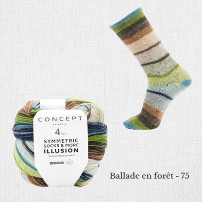 ILLUSION Symmetric socks by Katia