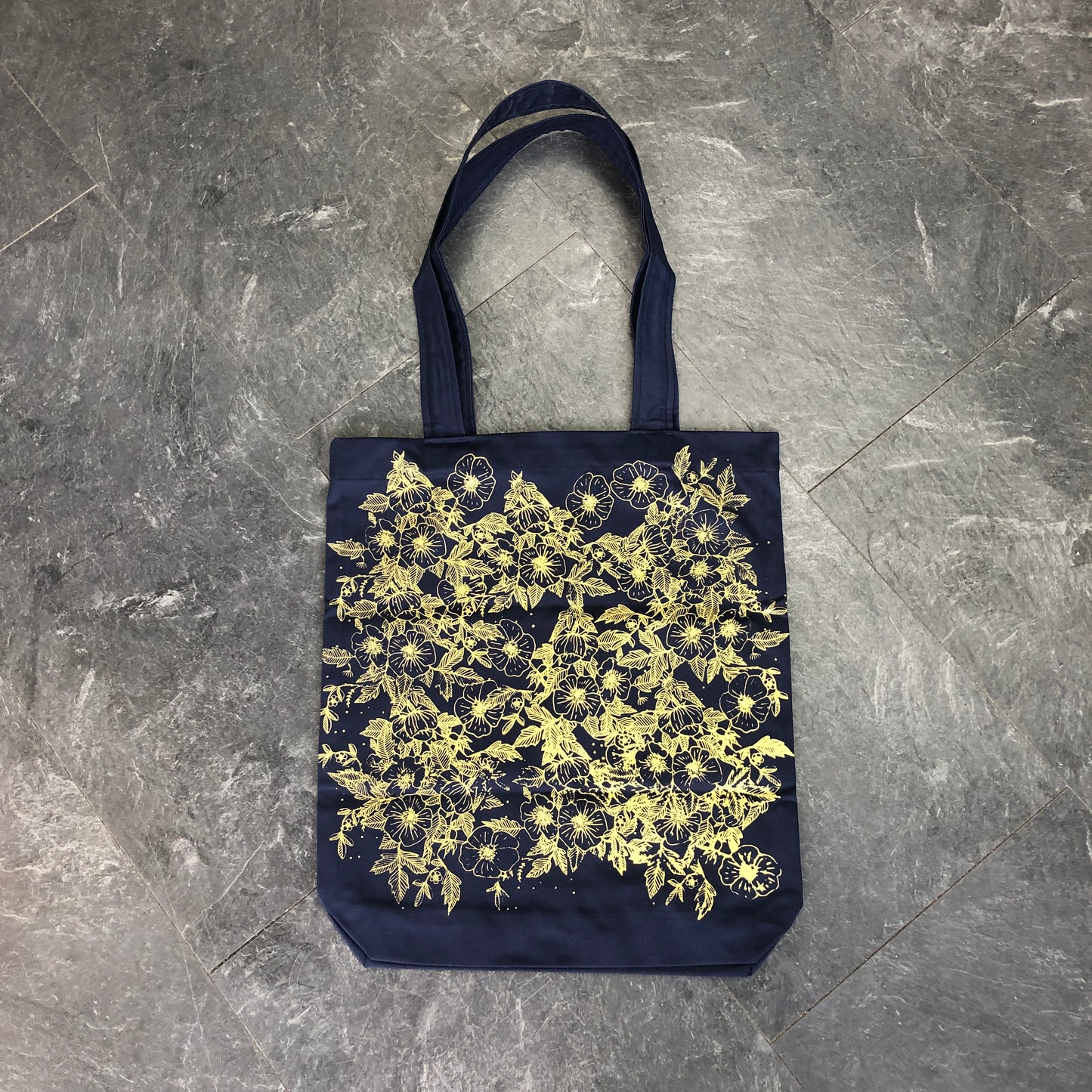 Golden flower tote bag - The laughing fairy