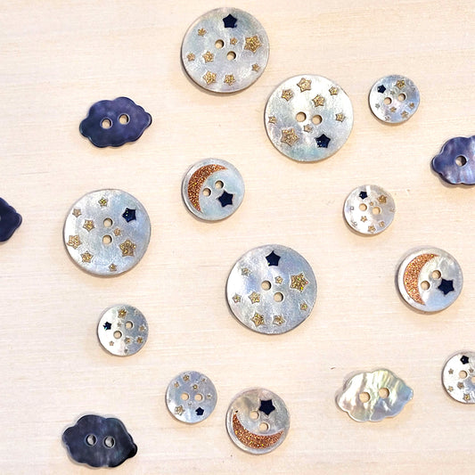 Mother-of-pearl buttons - CELESTIAL theme 
