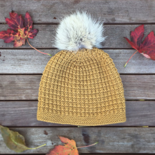 Beanie, mittens &amp; collar mustard