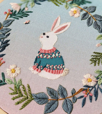 Embroidery kit "Little rabbit" - Embroidery kit "Easter bunny" 